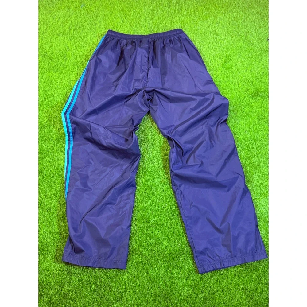 Adidas Vintage Track Pants Mens XL Purple Blue Stripes Windbreaker Joggers
